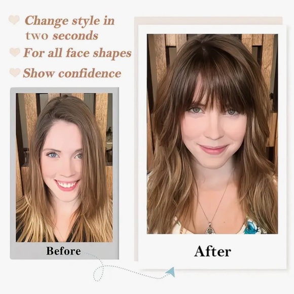 Natural Black Hair Bangs Extension Clip - Picture 6 of 11